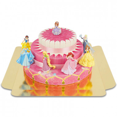 Sju Disney® prinsessor på trevåningstårta