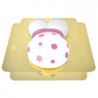 Babymage tårta med rosa detaljer 