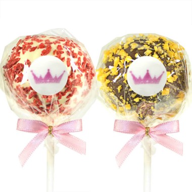 Cake-Pops med Logotyp, Apelsin- & Jordgubbstopping (12 st)