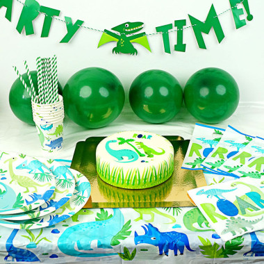 Dinosaurie-partyset inklusive tårta 