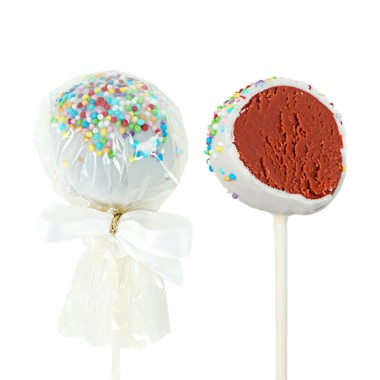 Röda Gender Reveal Cake-Pops "It's a Girl" (12 st)