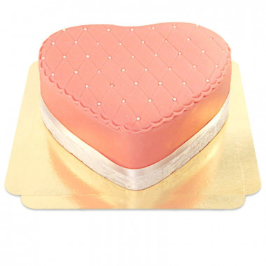 Deluxe Alla Hjärtans-tårta, rosa - dubbel höjd