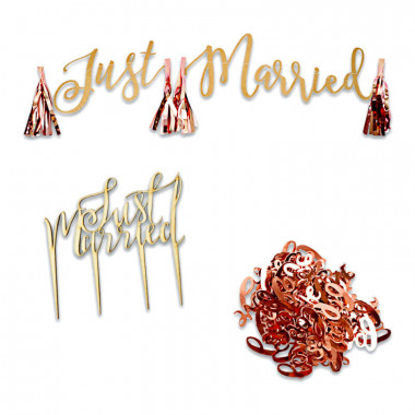  Bröllopsdekorations-set "Just Married"