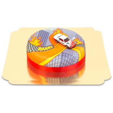 Hot Wheels® leksaksbil på en tårta
