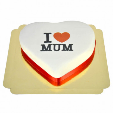 I Love Mum-hjärttårta