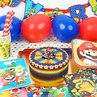 Super Mario Partyset inkl. tårta