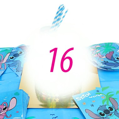 Stitch®-partyset för 16 personer – utan tårta