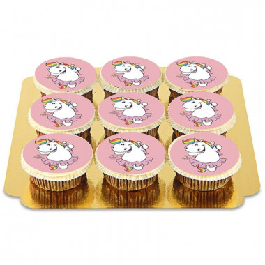 Rosa Chubby Unicorn Cupcakes - 9st