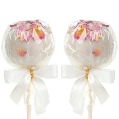 Vita Cake-Pops med Rosdekoration (12 st)