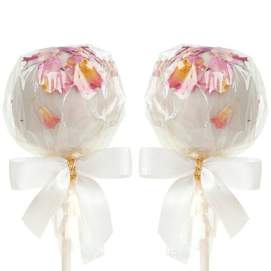 Vita Cake-Pops med Rosdekoration (12 st)