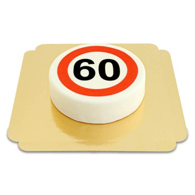Rund vägskyltstårta 60-årsdag