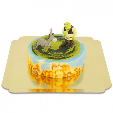 Shrek och Åsnan på tårta