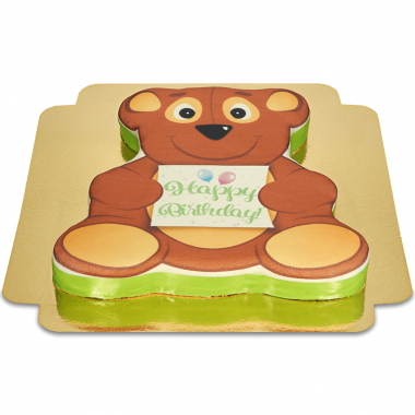 Teddybjörnsformad födelsedagstårta