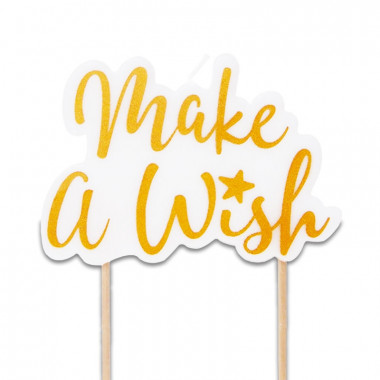 Tårtljus - make a wish, gold