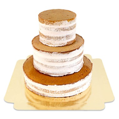 Naked cake vanilj i tre våningar