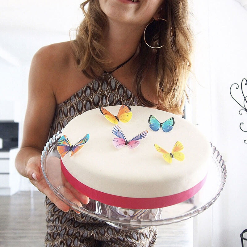 Gâteau avec papillons en relief