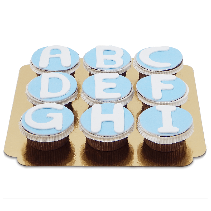 Buchstaben-Cupcakes, 9 Stück