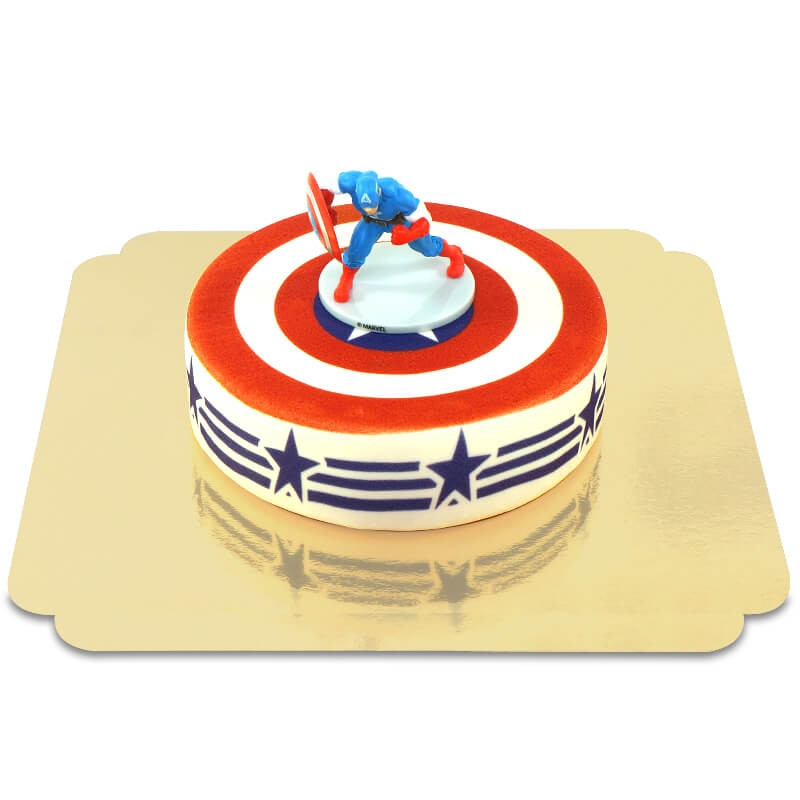 Captain America auf Stars-and-Stripes-Torte