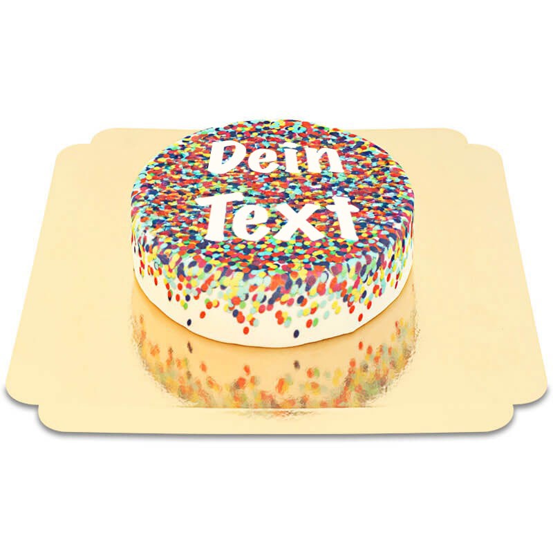 Konfetti-Torte + individuelle Beschriftung