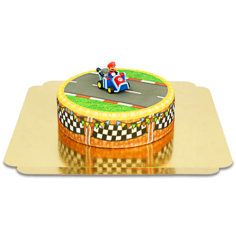 Mario Kart auf Graslandstrecken-Torte