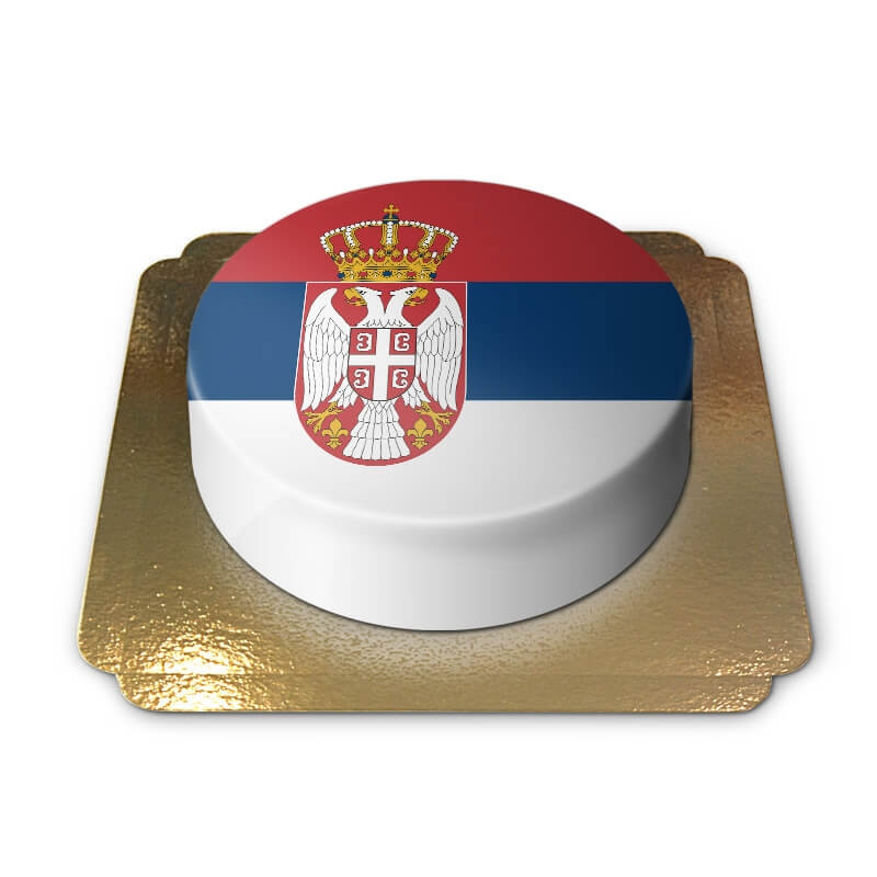 Tårta med Serbiens flagga