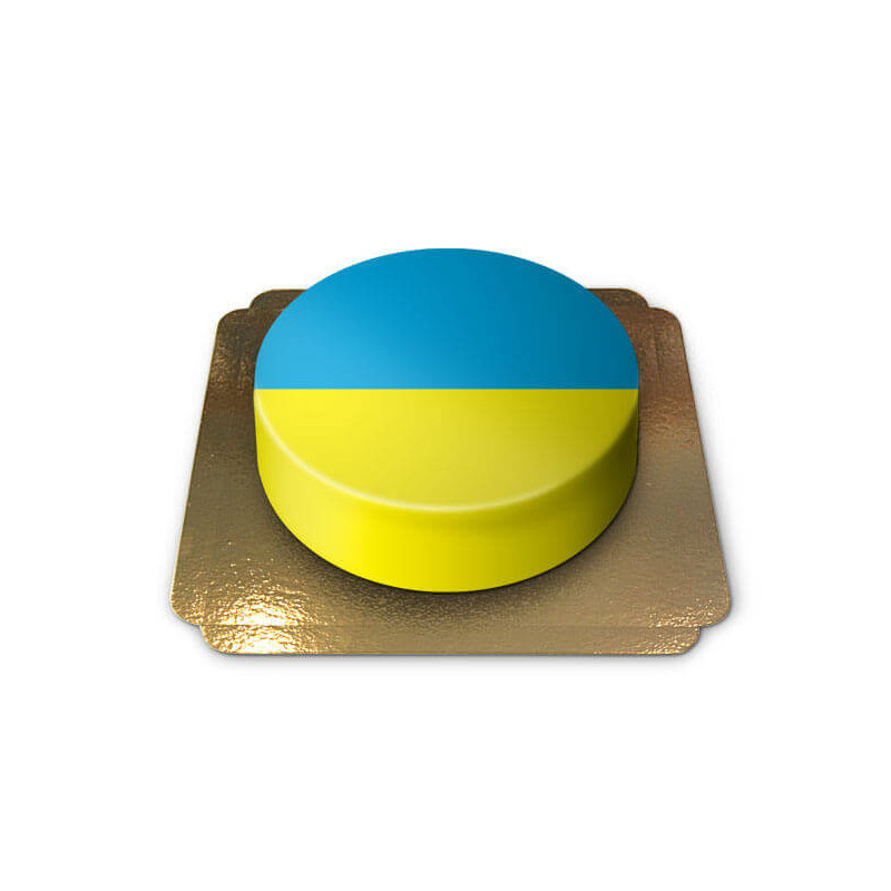 Ukraina tårta med flagga