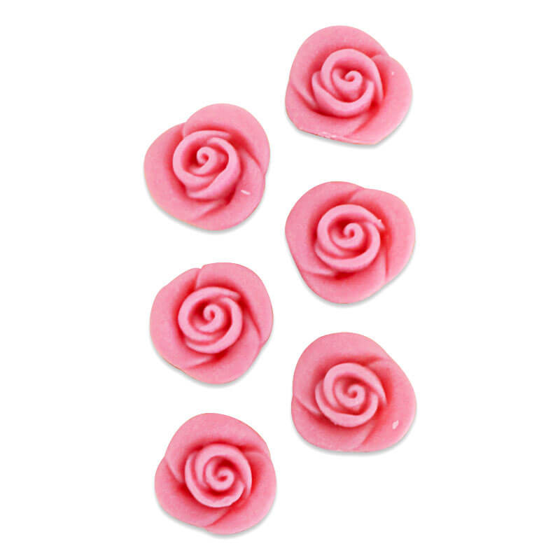 Marsipanros, rosa (6 st) ca 25 mm