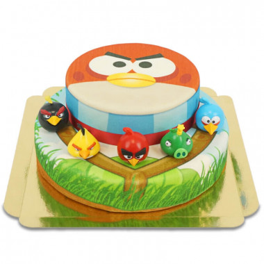 Angry Birds på tvåvåningstårta