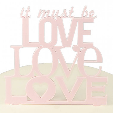 Tårtdekoration, "Love" i rosa