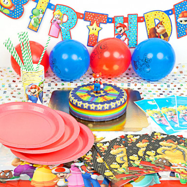 Super Mario Partyset inkl. tårta