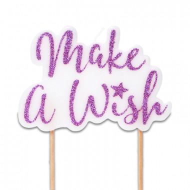 Tårtljus - make a wish, rosa