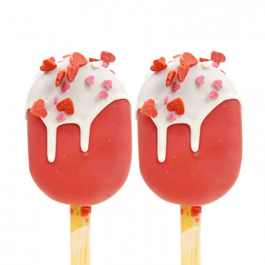 Röda alla hjärtans dag Cake-Popsicle (10 st)