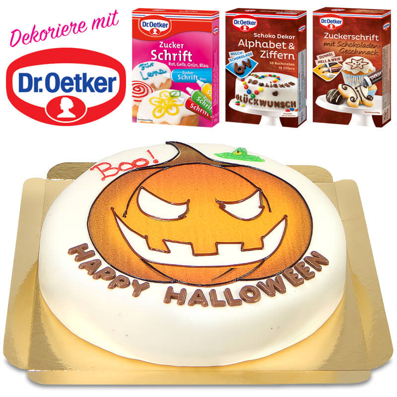 Dr. Oetker Halloween-Torte mit Dr. Oetker Dekoren