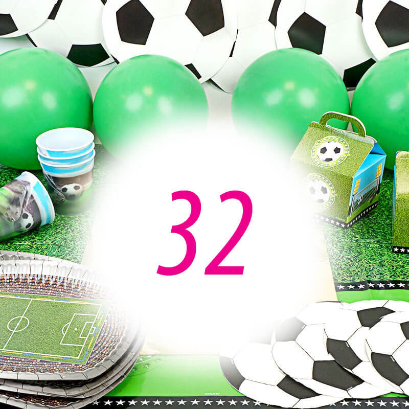Partyset fotboll för 32 personer - utan tårta